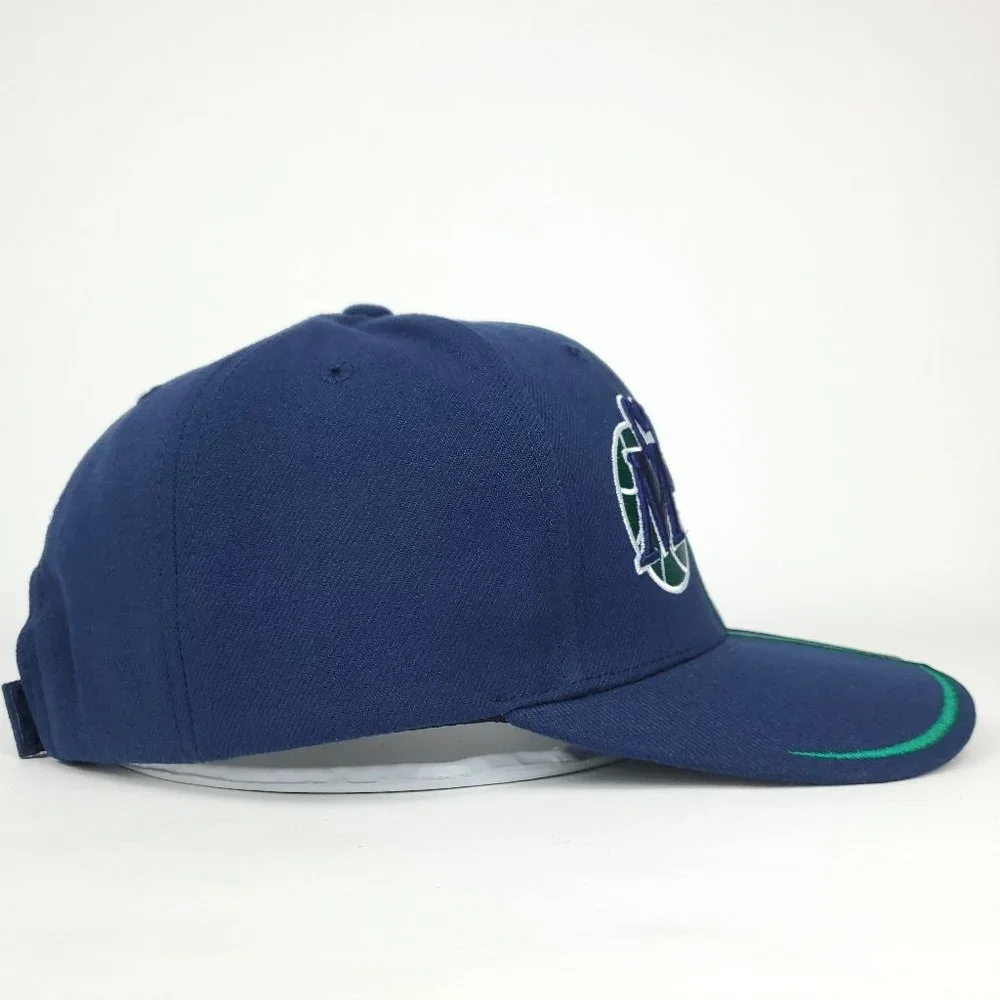 Dallas Mavs Mitchell & Ness‎ Strapback Hat 3D Logo Navy '98 NBA Draft Cap NWT